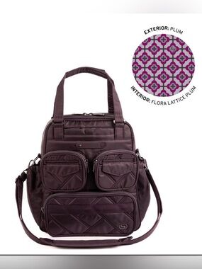 Lug Legacy Mini Puddle Jumper Convertible Backpack Crossbody Bag NWT Plum